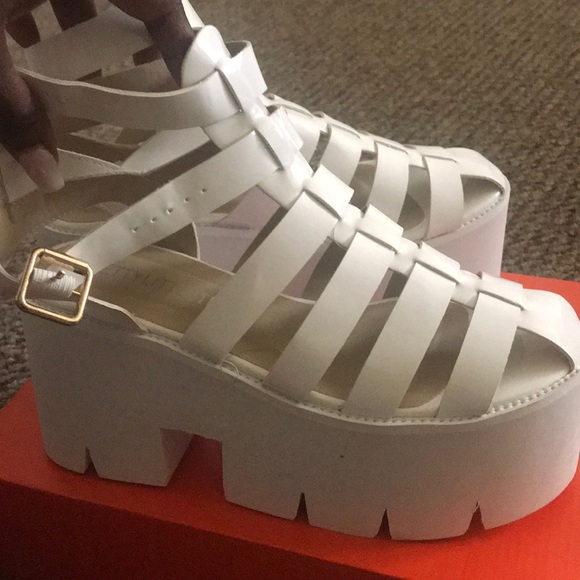 PrettyLittleThing Shoes - White Sandal Platforms